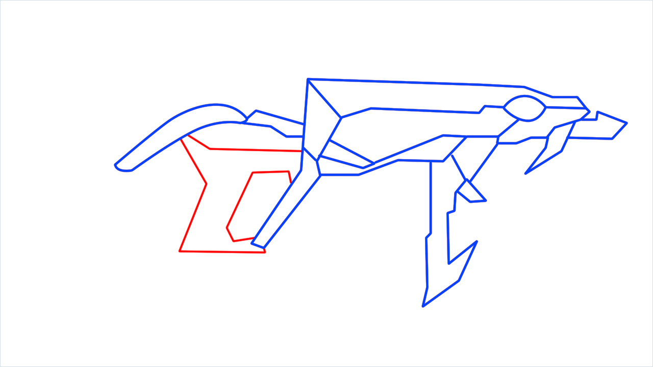 How to draw Cobra gun step (7)