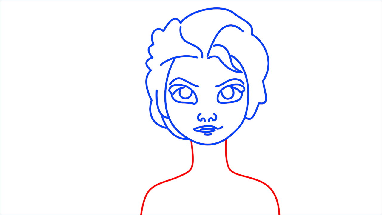 How to draw Elsa step (10)