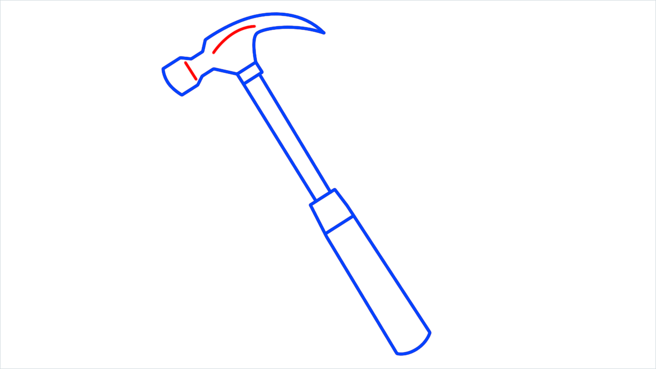 How to draw Hammer step (6)