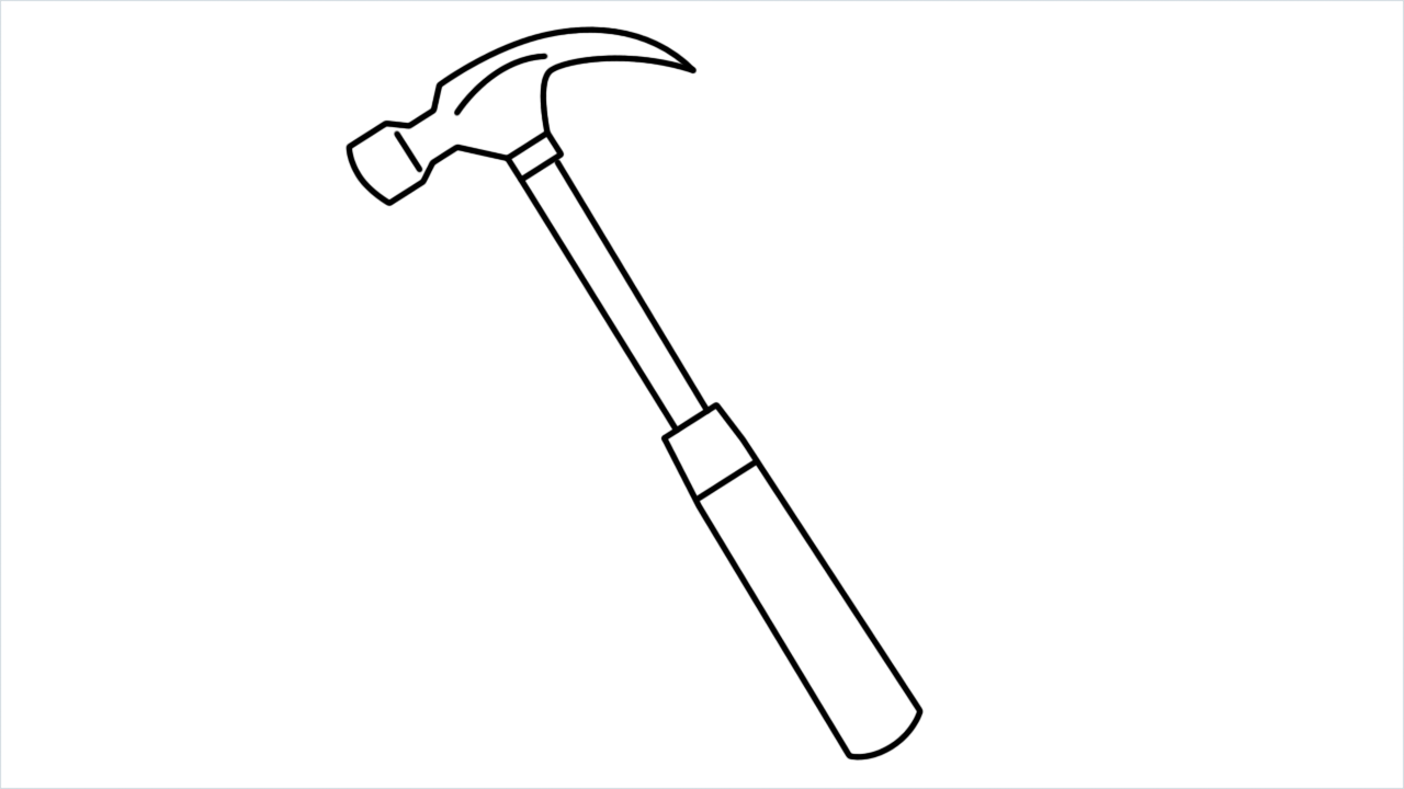 How to draw Hammer step by step for beginners