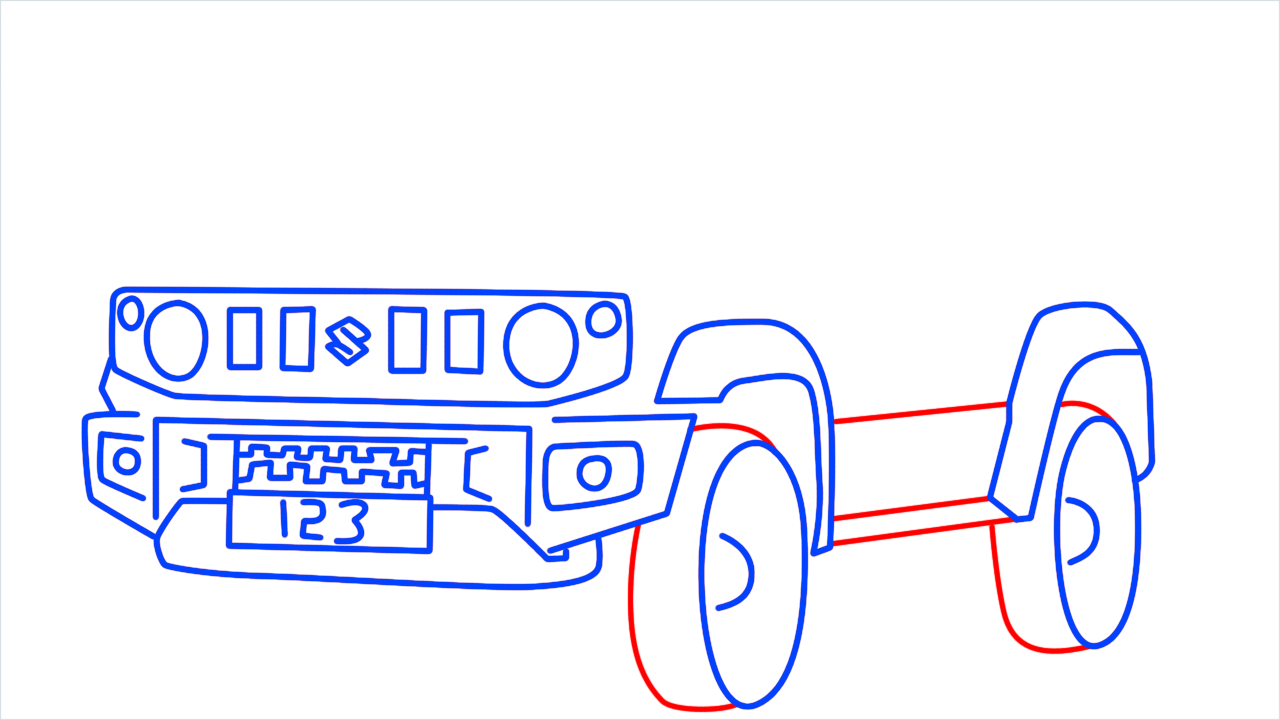How to draw Suzuki zimmy step (10)
