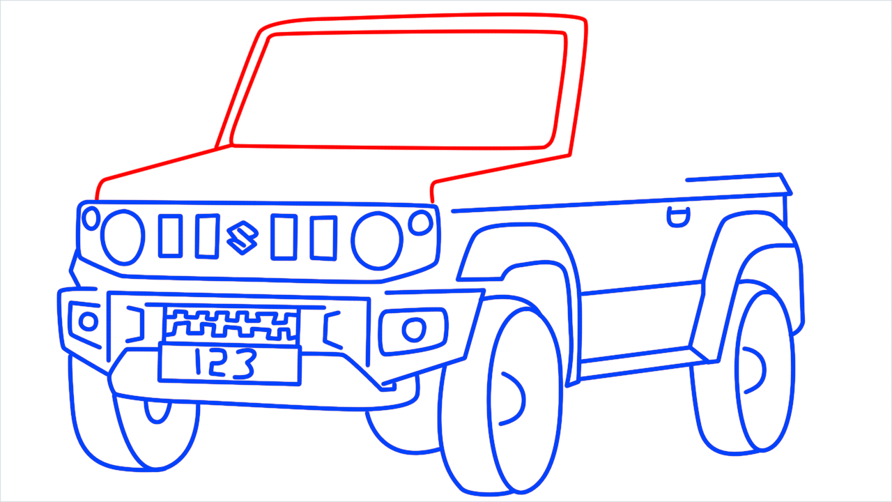 How to draw Suzuki zimmy step (13)