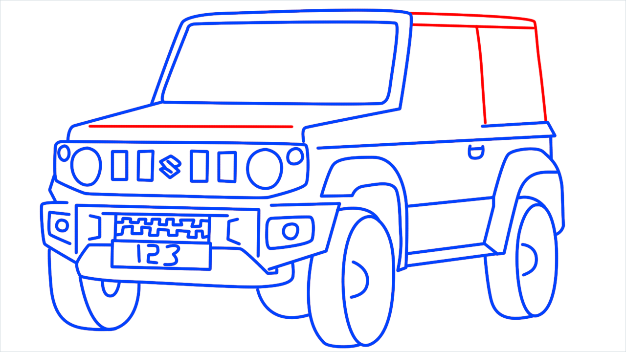 How to draw Suzuki zimmy step (14)
