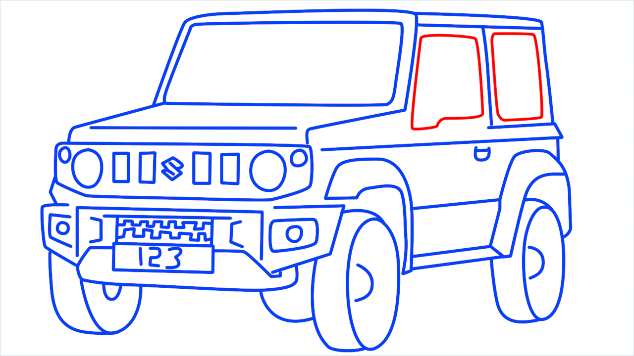 How to draw Suzuki zimmy step (15)