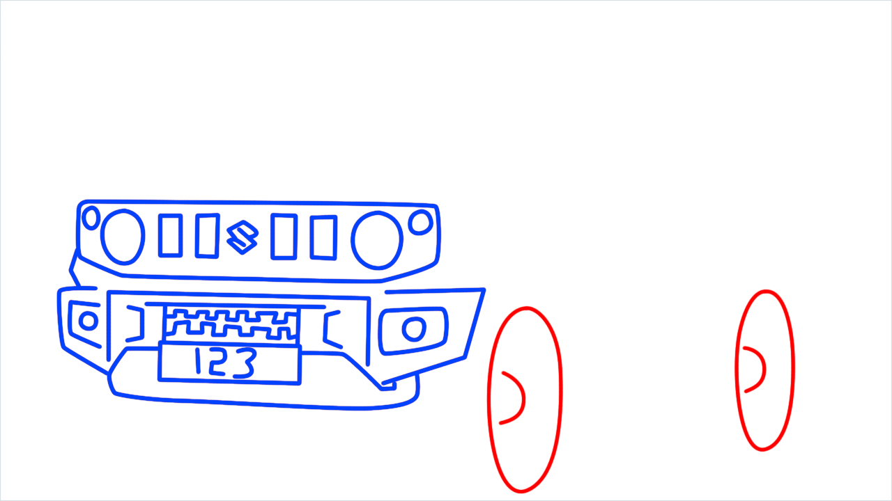 How to draw Suzuki zimmy step (8)