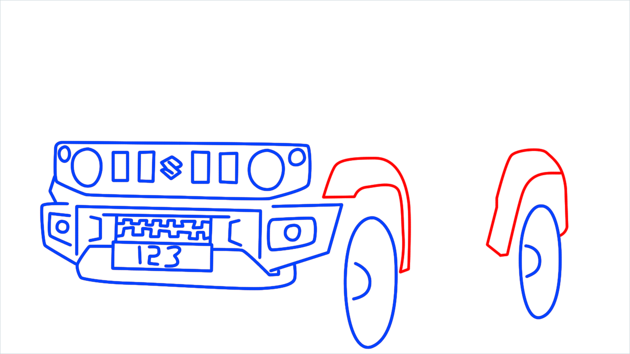 How to draw Suzuki zimmy step (9)