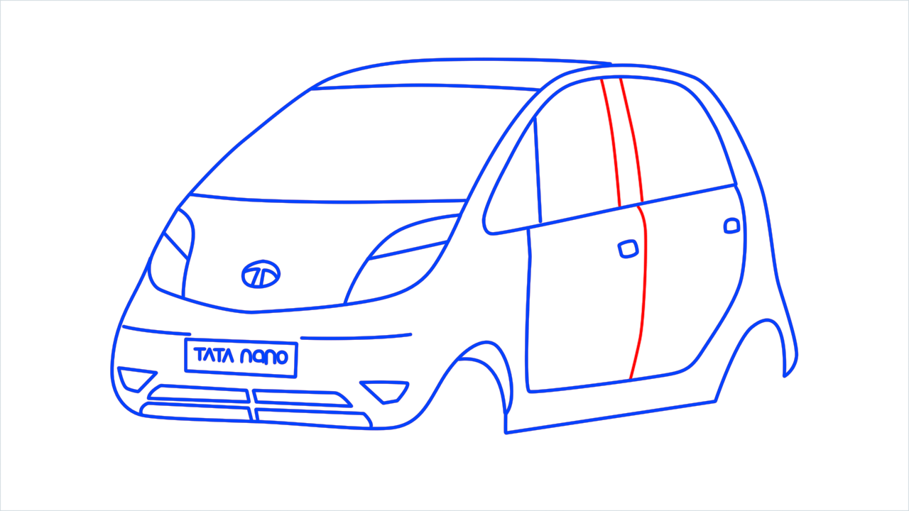 How to draw Tata nano step (10)