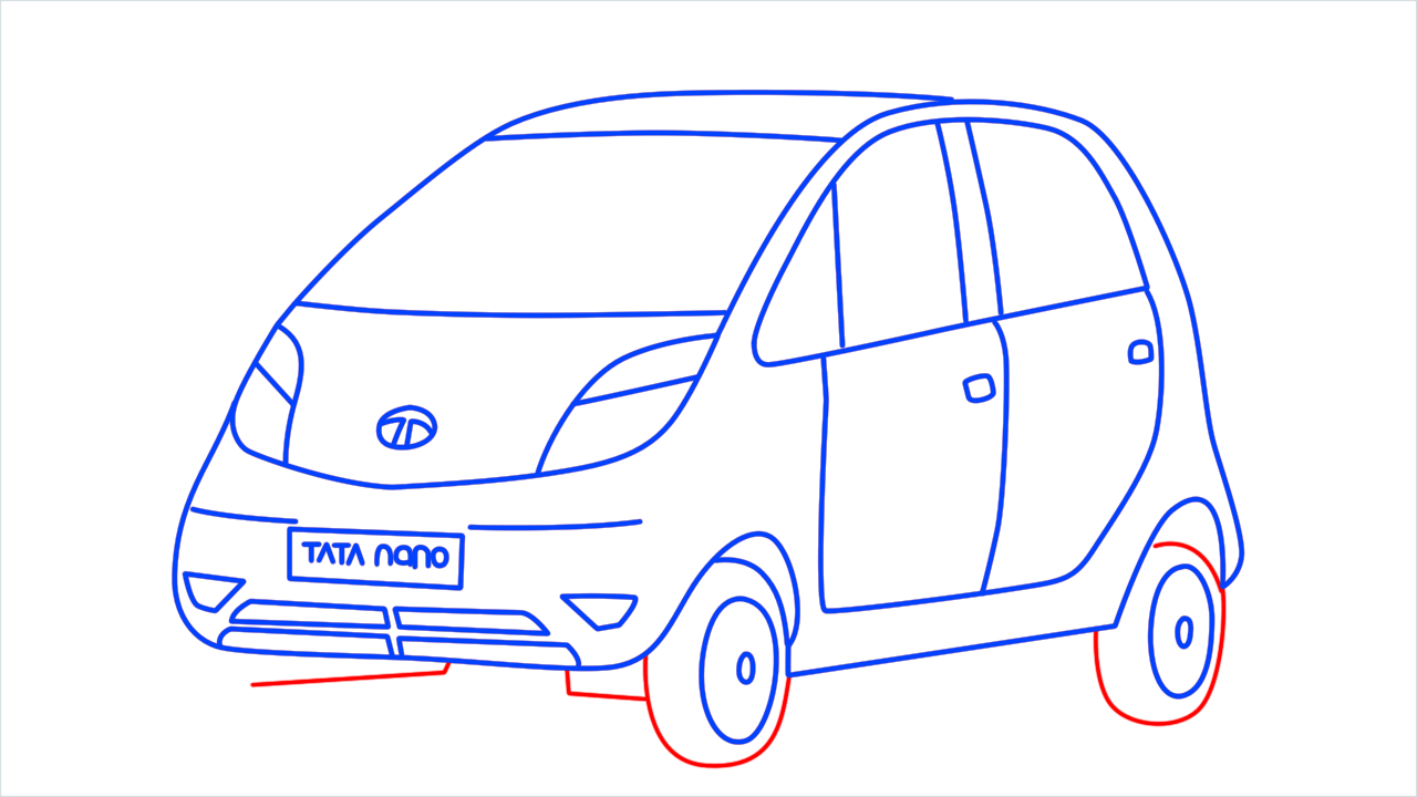 How to draw Tata nano step (12)