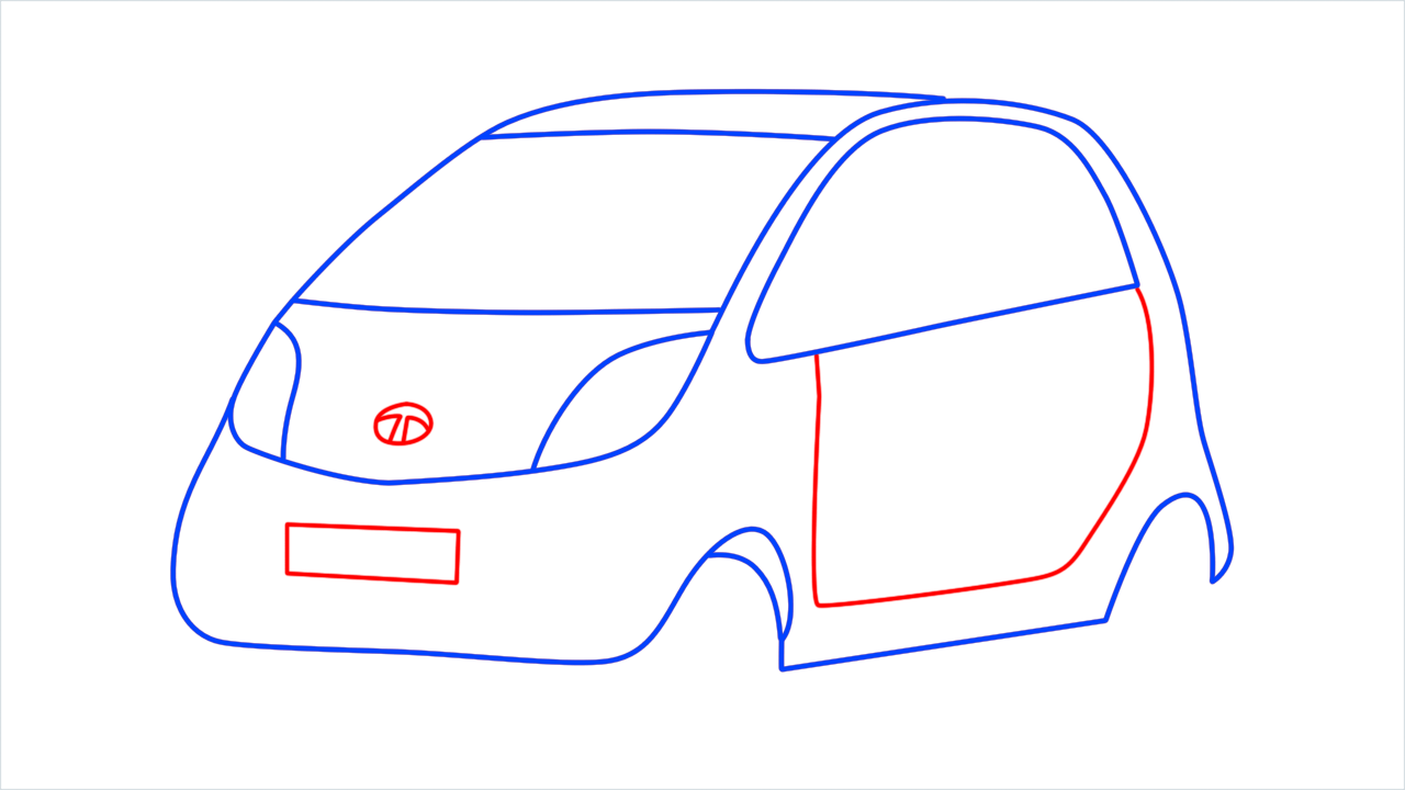 How to draw Tata nano step (6)
