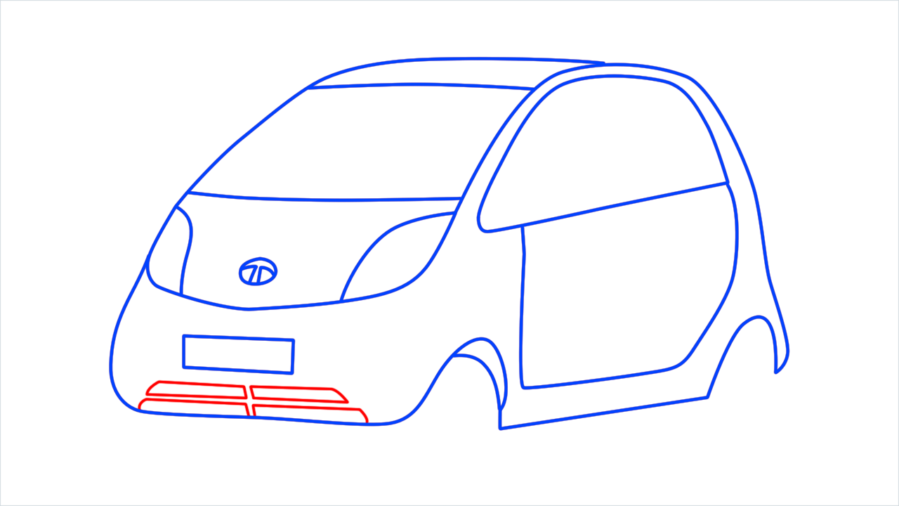 How to draw Tata nano step (7)
