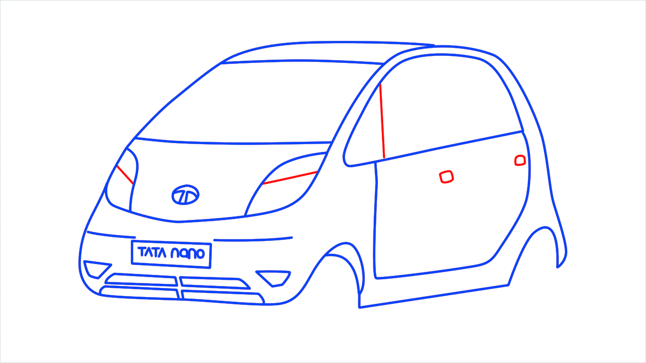 How to draw Tata nano step (9)
