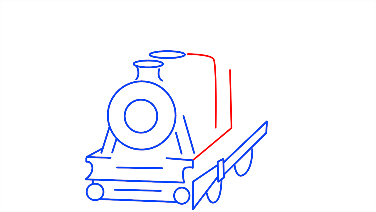 How to draw Train engine step (10)