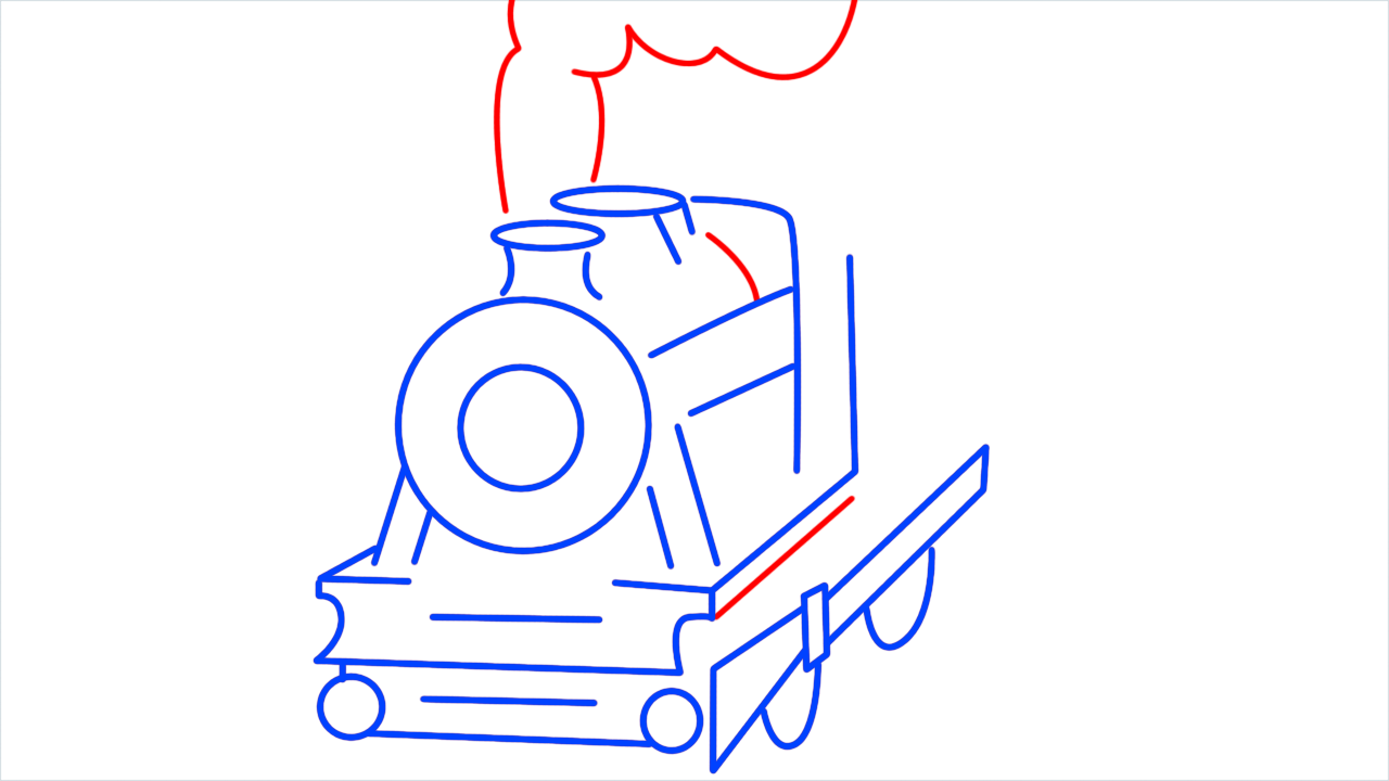 How to draw Train engine step (12)