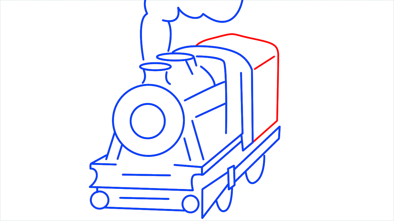 How to draw Train engine step (14)